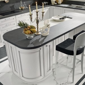 Bucatarie Dolcevita Laccato Bianco Opaco Argento