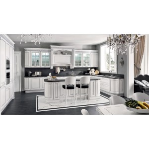 Bucatarie Dolcevita Laccato Bianco Opaco Argento